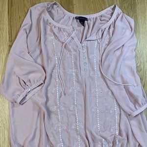 Lane Bryant Womens Pink Sheer Blouse plus size